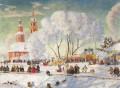 告別式 1920 年 ボリス・ミハイロヴィチ・クストーディエフ 都市景観 都市のシーン